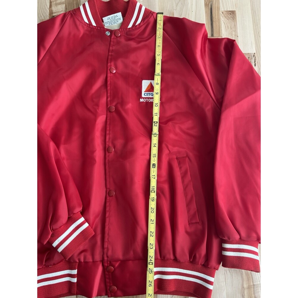 K-Brand Men's Vintage Red Satin Bomber Jacket Citgo Motor Oil Large - Picture 9 of 11